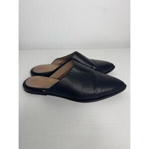 Seychelle Womens Black Leather Flat Mule Shoes Size 8